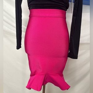 Small Pink bandage midi skirt